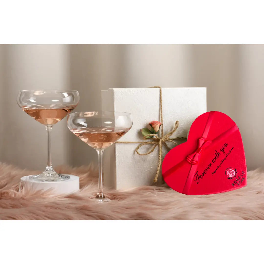 Geschenkdoos Hartvormig – Met Teddybeer en Eeuwige Rozen – 20 cm