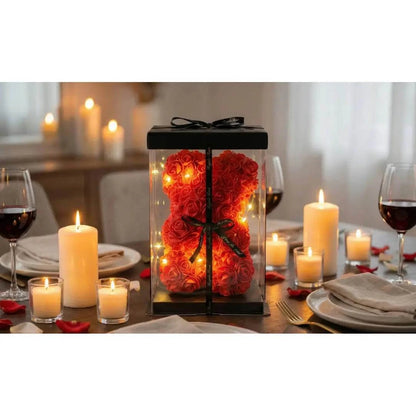 Rozenbeer 25 cm - LED Işık ve Hediye Kutusu ile - Sonsuz Güller