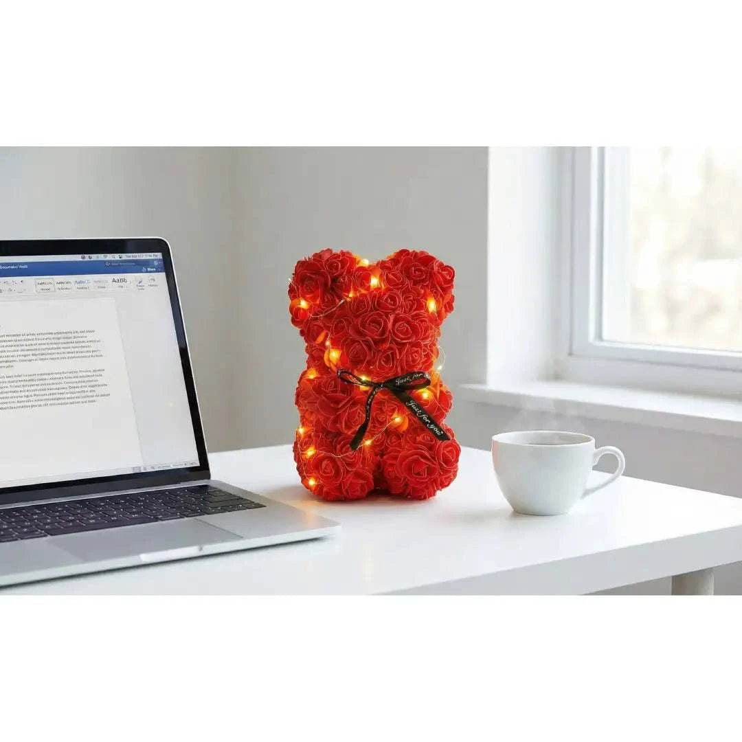 Rozenbeer 25 cm - LED Işık ve Hediye Kutusu ile - Sonsuz Güller